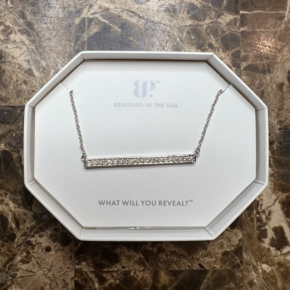 New BP Silver Bar Necklace